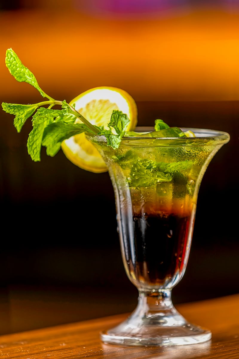Cocktail with cucumber and herbs